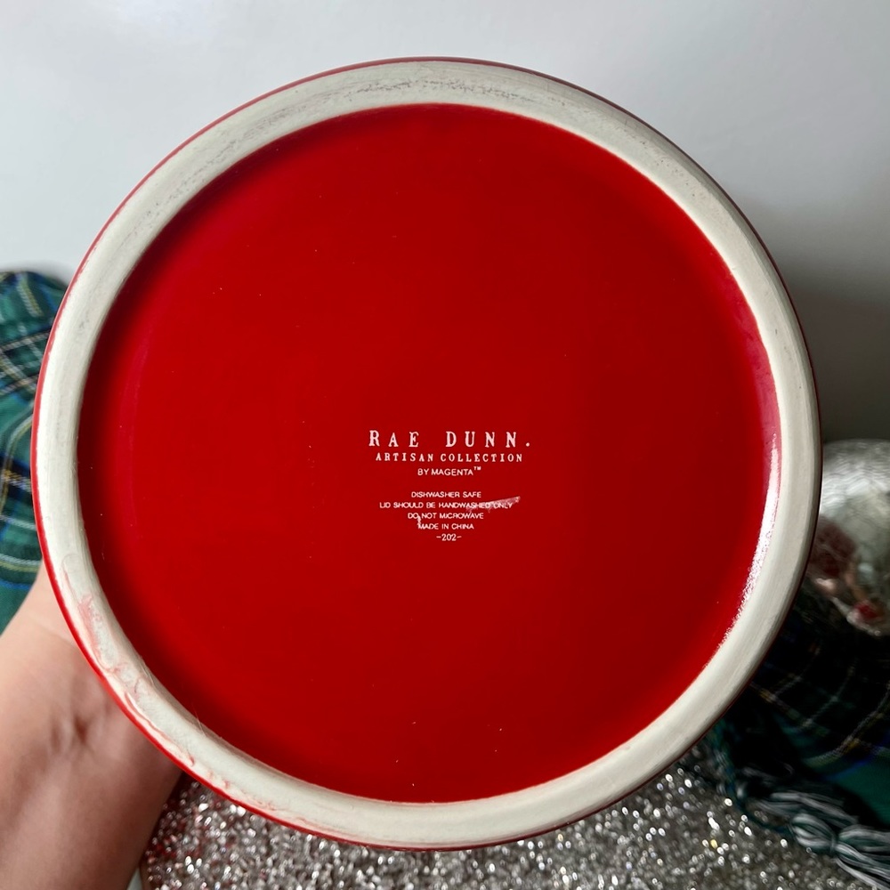 Rae Dunn Red Holiday Cookie Jar Mrs. Claus’s Kitchen Christmas Ceramic Jar New - Picture 10 of 10